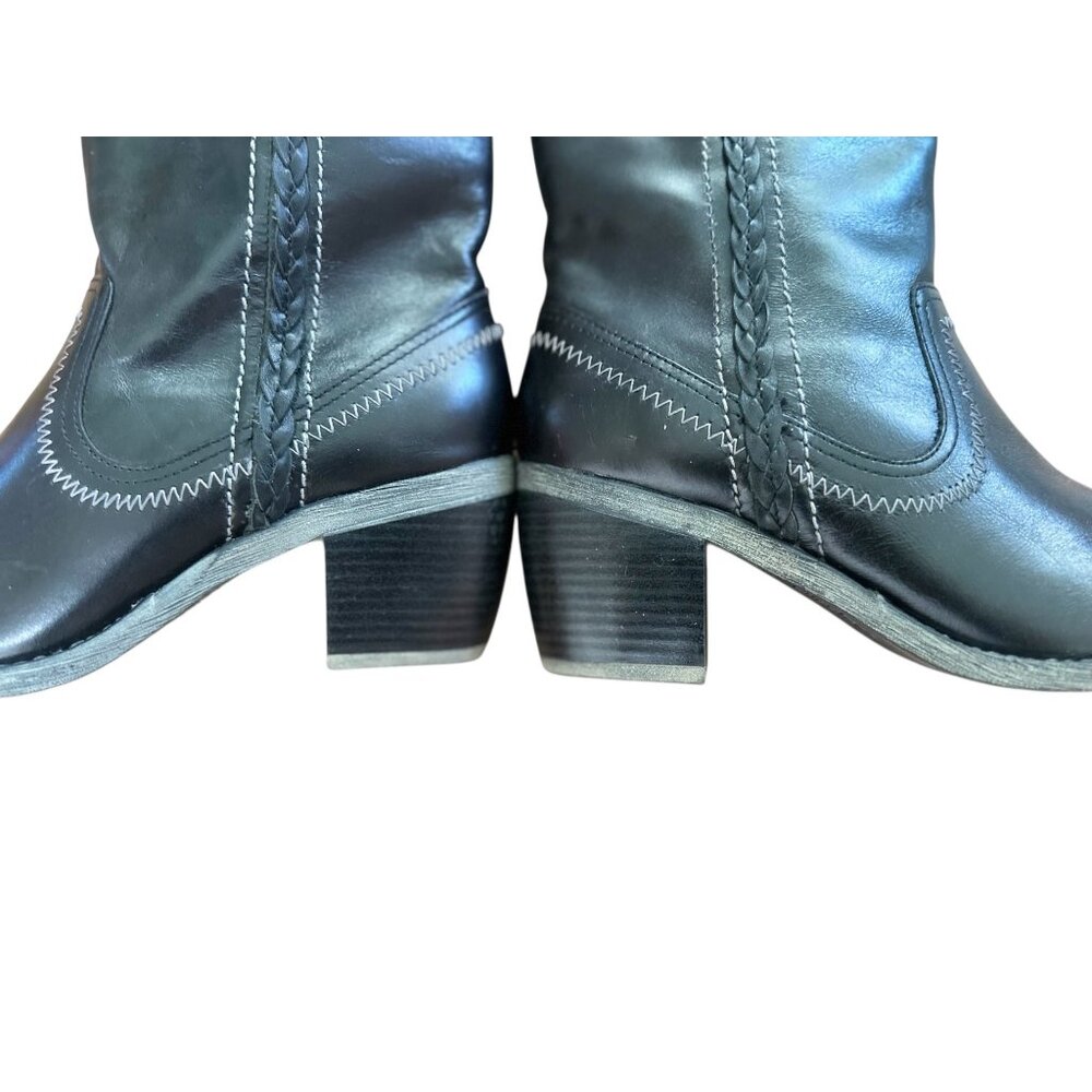 Cowgirl Leather Western Boots Women 8 Black Thinsulate Waterproof Equestrian - Picture 5 of 16